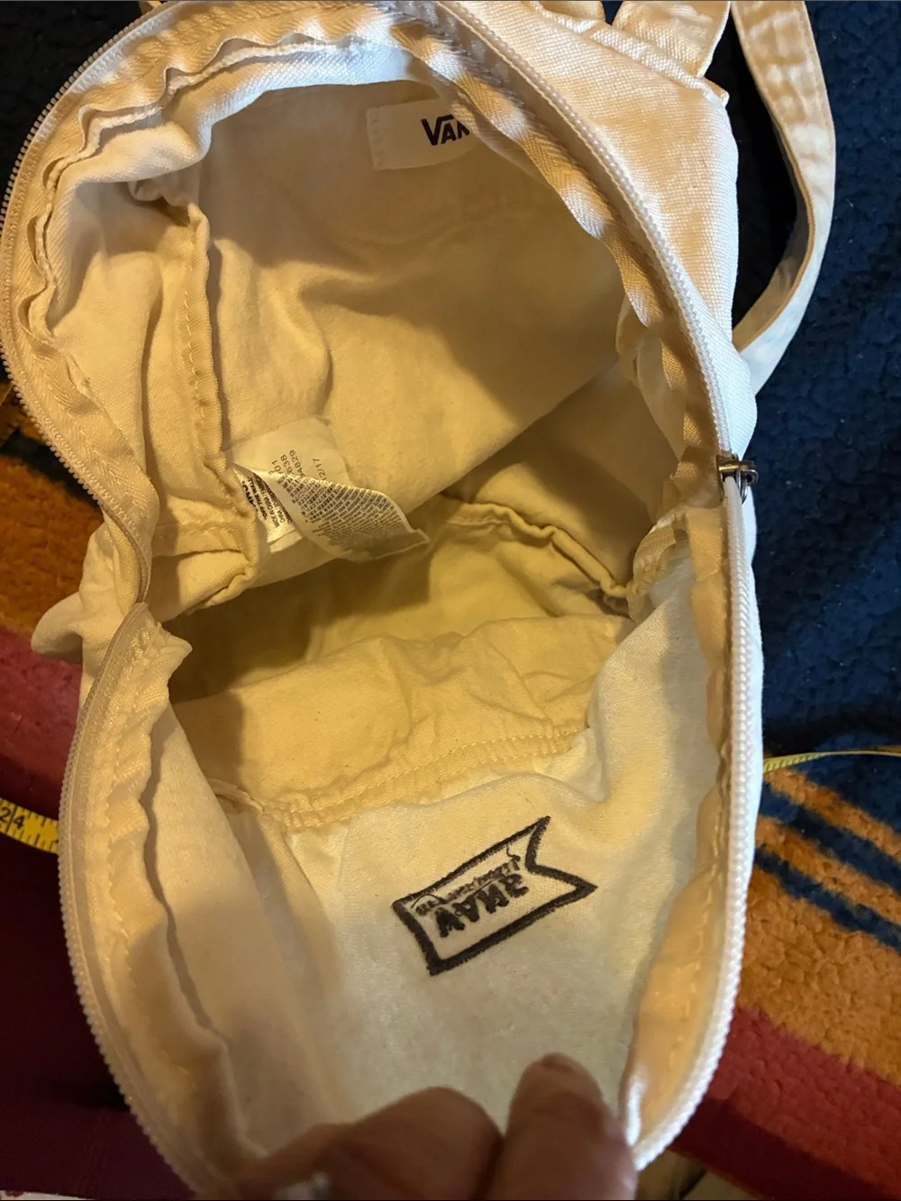 Vans Cream Canvas Mini Backpack